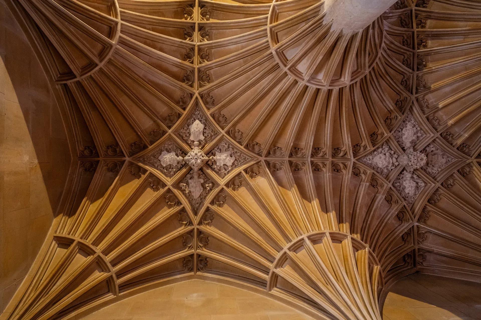 Fan-vaulted stone ceiling